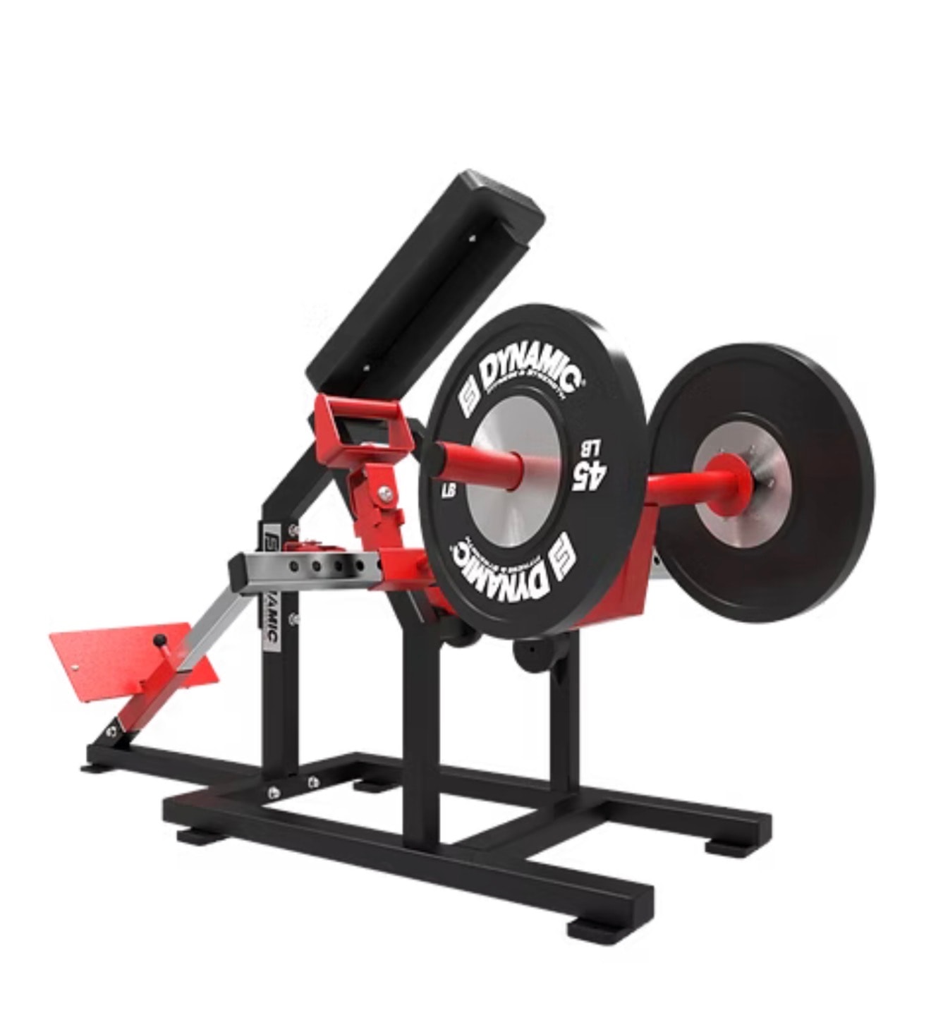 Dynamic red and black plate-loaded machine at Full Tilt Barbell Club